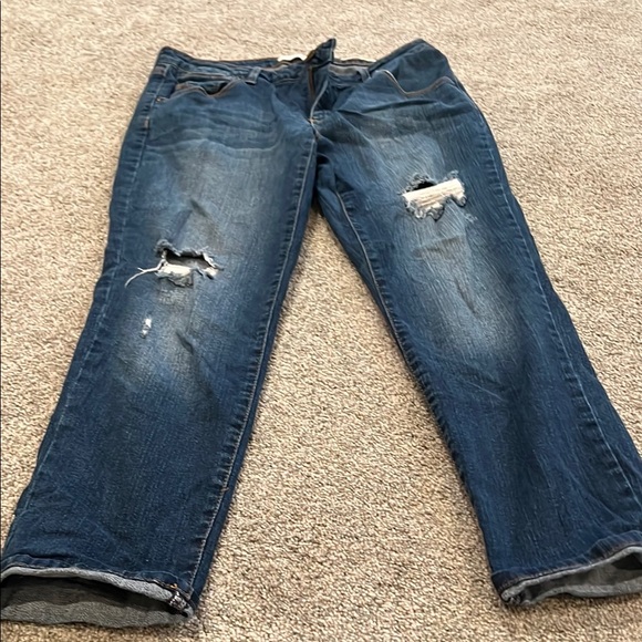 Jessica Simpson Women's Blue Distressed Ankle Jeans - Picture 1 of 7